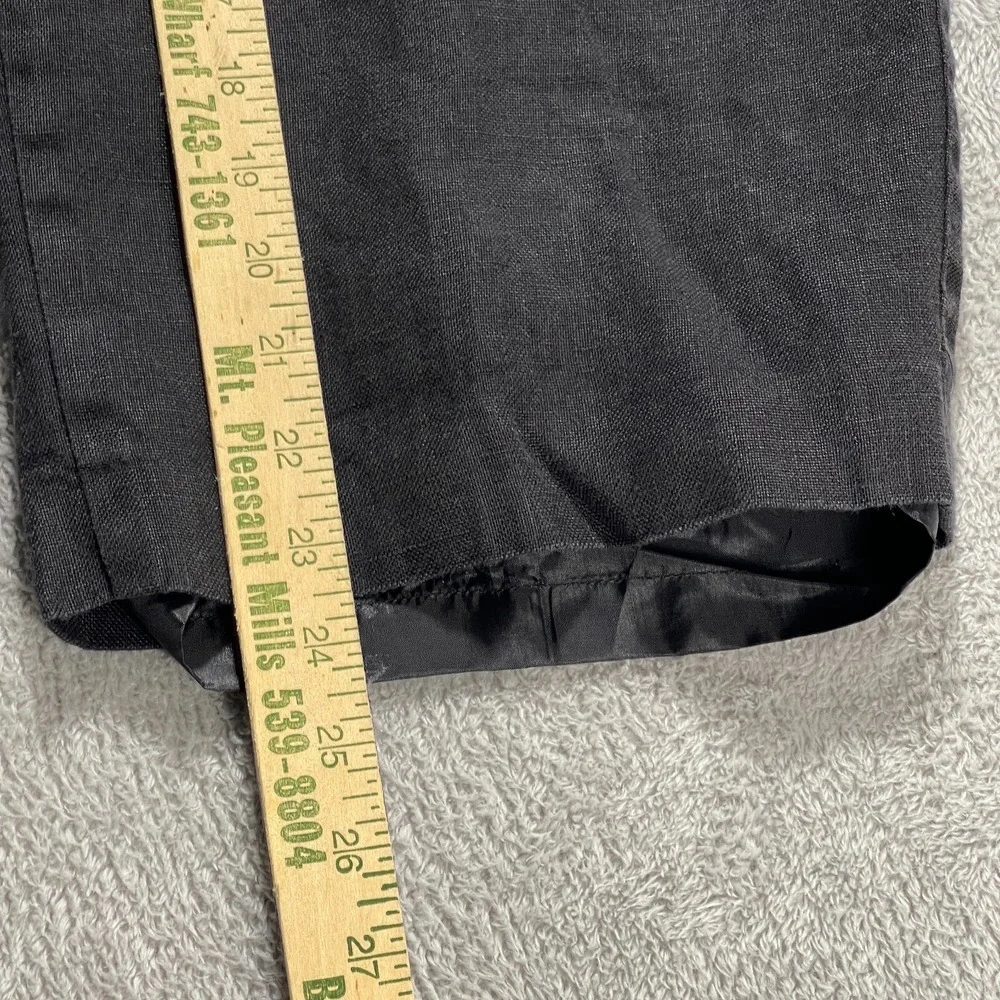 Talbots Khaki Black Casual Irish Linen 10 Wide Leg Outdoorsy Minimalist Preppy‎